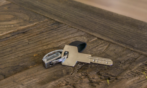 Keys on a side table.