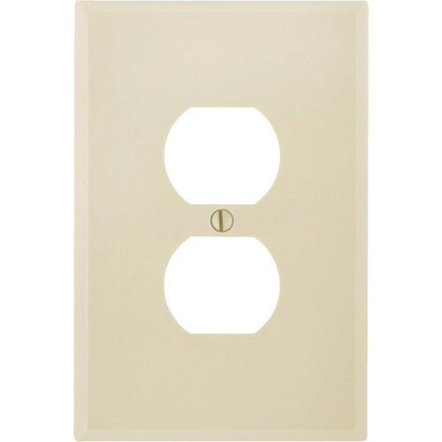 Leviton 1-Gang Smooth Plastic Oversized Outlet Wall Plate, Ivory