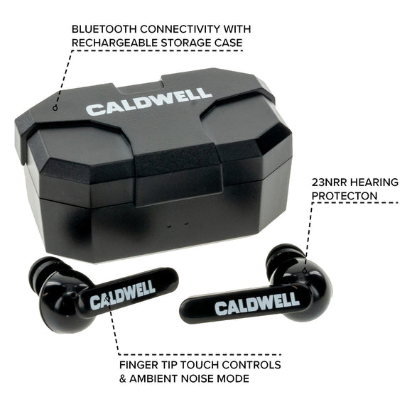 Caldwell 1102673 E-Max Shadows 23 dB Bluetooth Wireless Earbuds Black