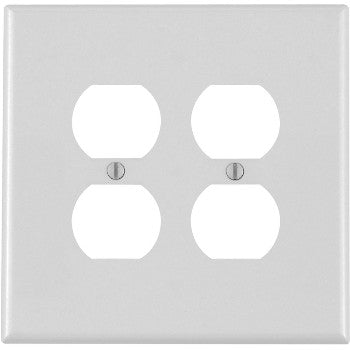 Leviton 001-88116-000 Duplex 2-Gang Receptacle Wall Plate ~ White